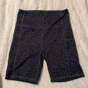 Purple cheetah biker shorts